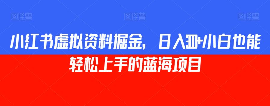 小红书虚拟资料掘金，日入300+小白也能轻松上手的蓝海项目【揭秘】 - 当动网创