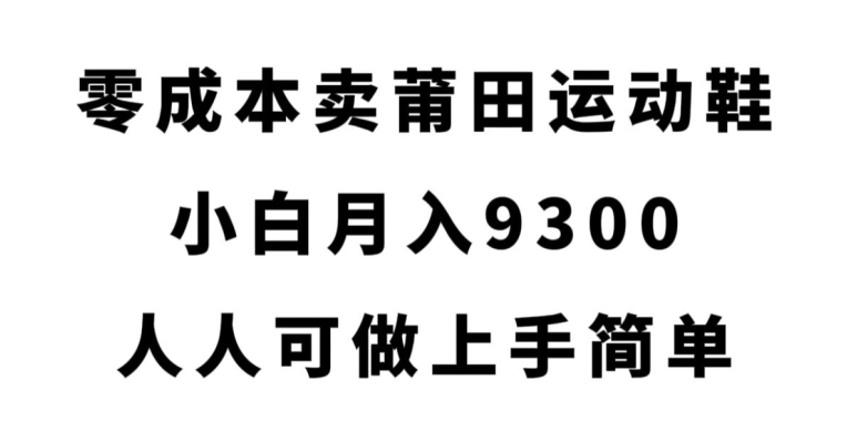 零成本卖莆田运动鞋，小白月入9300，人人可做上手简单【揭秘】-创享网