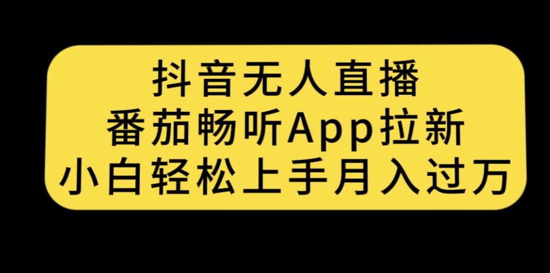 抖音无人直播，番茄畅听APP拉新，小白轻松上手月入过万-创享网