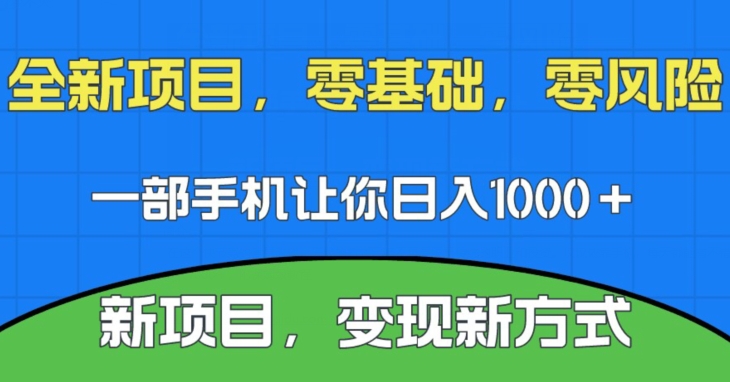 新项目，新平台，一部手机即可日入1000＋，无门槛操作【揭秘】-大海创业网