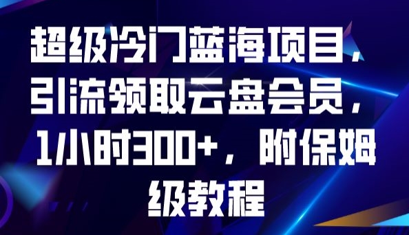 超级冷门蓝海项目，引流领取云盘会员，1小时300+，附保姆级教程-世纪学社