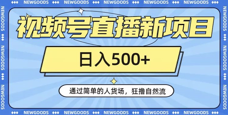 视频号直播新项目，通过简单的人货场，狂撸自然流，日入500+【260G资料】-雨辰网创分享