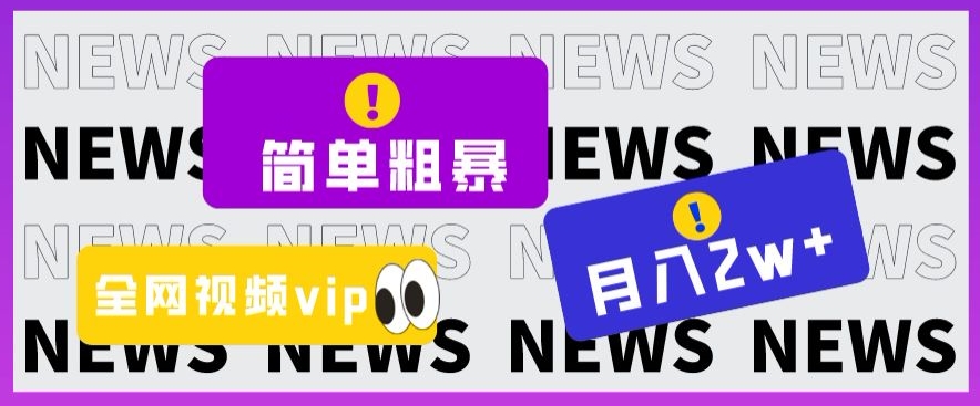 简单粗暴零成本，高回报，全网视频VIP掘金项目，月入2万＋【揭秘】-创享网