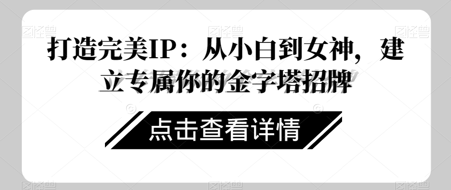 打造完美IP：从小白到女神，建立专属你的金字塔招牌-世纪学社