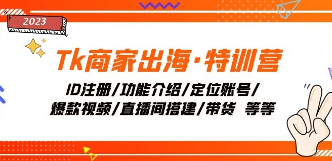 Tk商家出海·特训营：ID注册/功能介绍/定位账号/爆款视频/直播间搭建/带货万项网-开启副业新思路 – 全网首发_高质量创业项目输出万项网