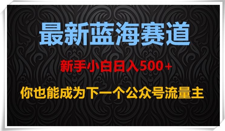 最新蓝海赛道，新手小白日入500+，你也能成为下一个公众号流量主【揭秘】 - 当动网创