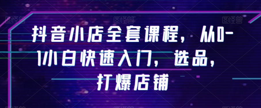 抖音小店全套课程，从0-1小白快速入门，选品，打爆店铺-深鱼云创