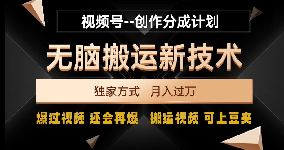 视频号无脑搬运新技术，破原创壕流量，独家方式，爆过视频，还会再爆【揭秘】-世纪学社