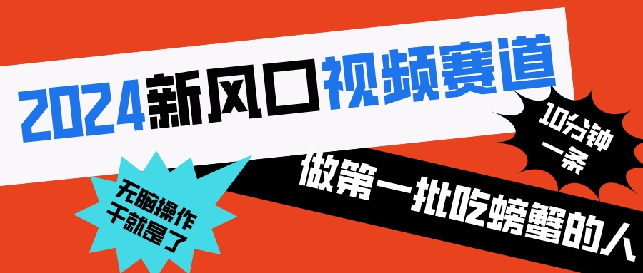 （8519期）2024新风口视频赛道 做第一批吃螃蟹的人 10分钟一条原创视频 小白无脑操作1-大海创业网