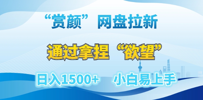 “赏颜”网盘拉新赛道，通过拿捏“欲望”日入1500+，小白易上手【揭秘】-星云网创