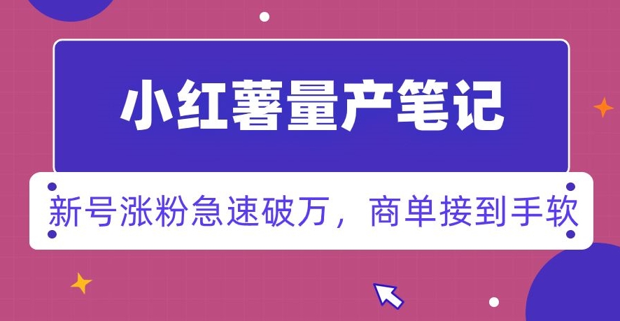 小红书量产笔记，一分种一条笔记，新号涨粉急速破万，新黑马赛道，商单接到手软【揭秘】 - 当动网创