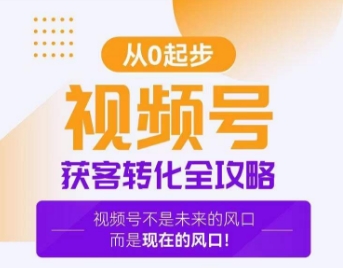 视频号获客转化全攻略，手把手教你打造爆款视频号！-花生资源网