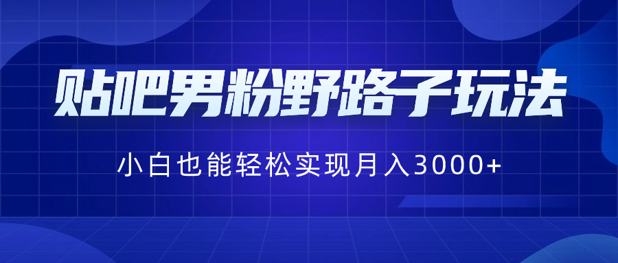 （8708期）贴吧男粉野路子玩法，小白也能轻松实现月入3000+-大海创业网