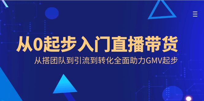 （8745期）从0起步入门直播带货，从搭团队到引流到转化全面助力GMV起步-大海创业网