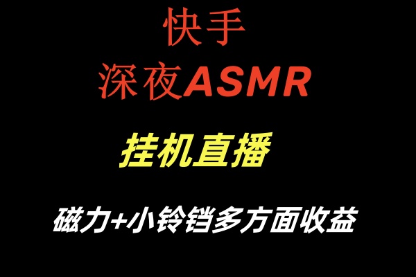 （8757期）快手深夜ASMR挂机直播磁力+小铃铛多方面收益-枫客网创