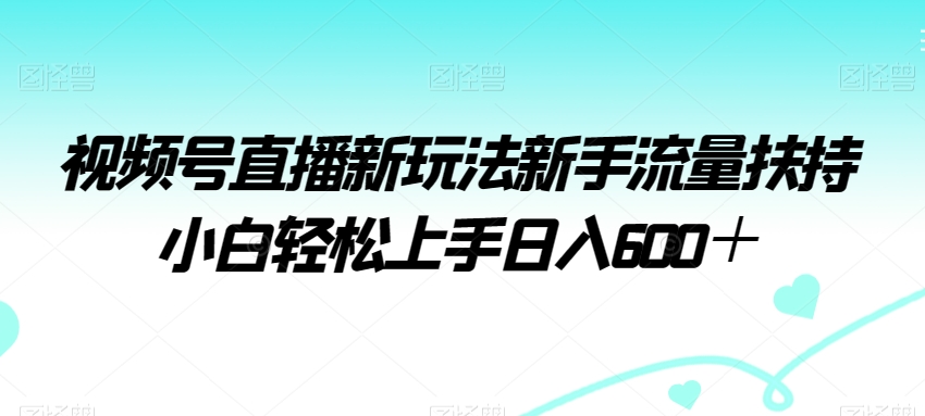 视频号直播新玩法新手流量扶持小白轻松上手日入600＋-创享网