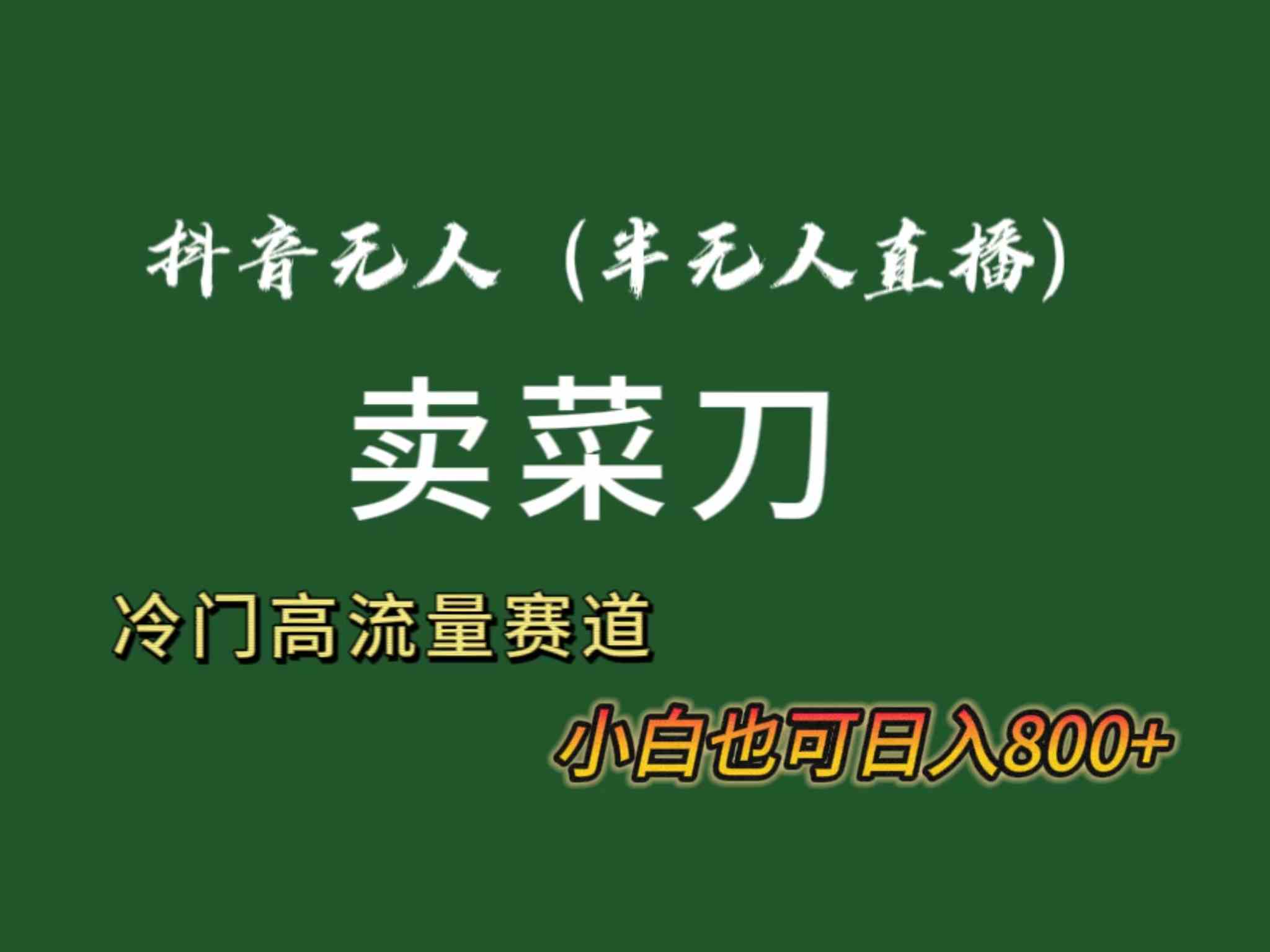 （8902期）抖音无人（半无人）直播卖菜刀日入800+！冷门品流量大，全套教程+软件！-随风网创