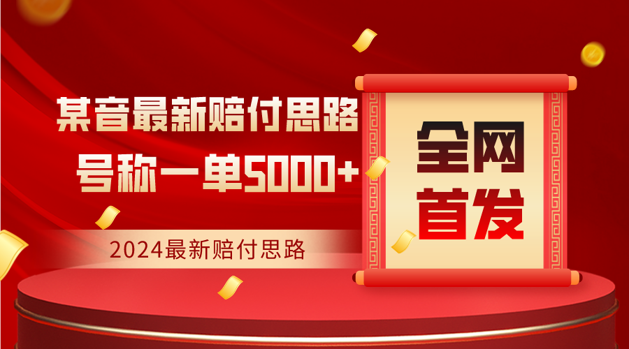 全网首发，2024最新某音赔付思路，号称一单收益5000+-花生资源网