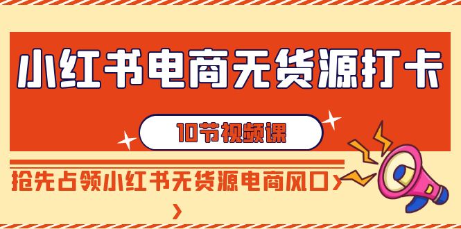 小红书电商无货源打卡，抢先占领小红书无货源电商风口（10节课）-云网创