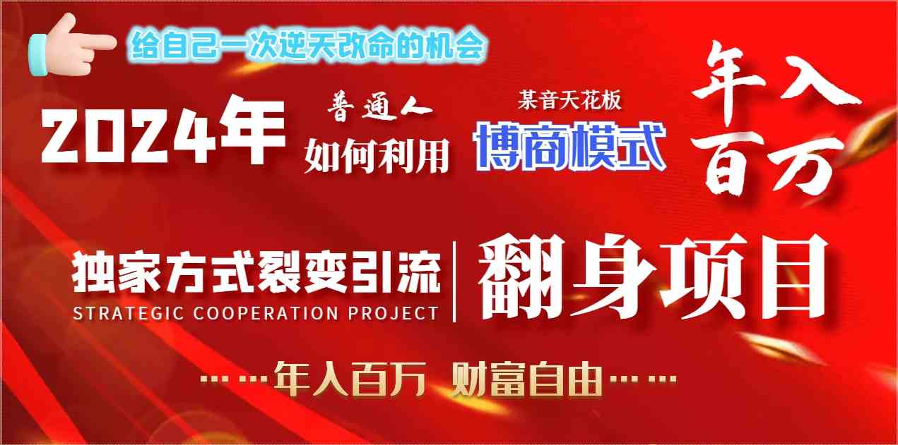 （9027期）2024年普通人如何利用博商模式做翻身项目年入百万，财富自由-八一网创分享