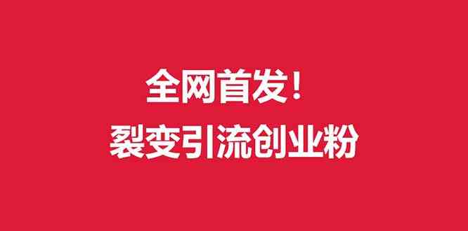 （9061期）（全网首发）外面收费几千的裂变引流高质量创业粉-枫客网创