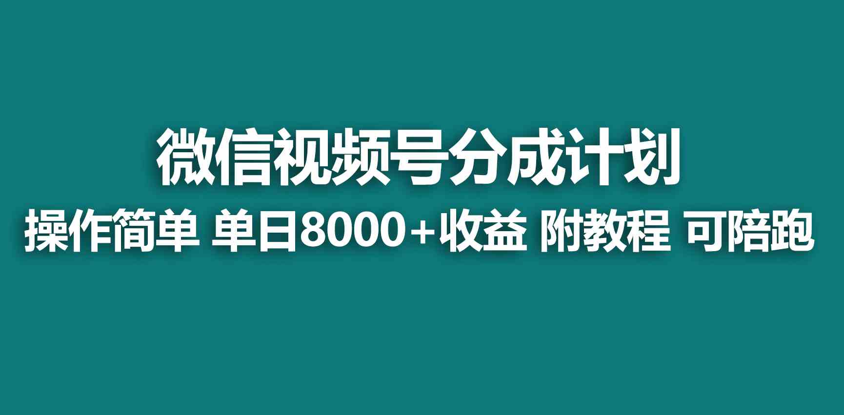 （9087期）【蓝海项目】视频号分成计划，快速开通收益，单天爆单8000+，送玩法教程-网创云