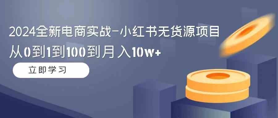 （9169期）2024全新电商实战-小红书无货源项目：从0到1到100到月入10w+-休闲网赚three