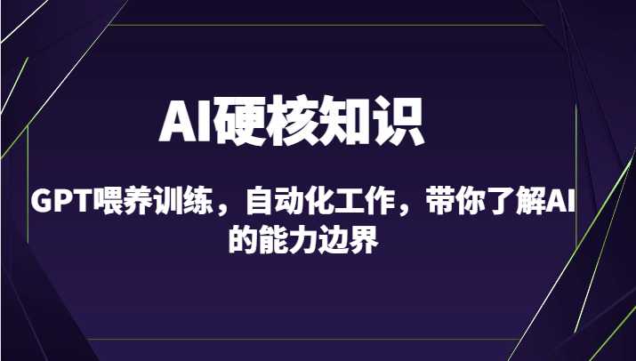 AI硬核知识-GPT喂养训练，自动化工作，带你了解AI的能力边界（10节课）-学海无涯网