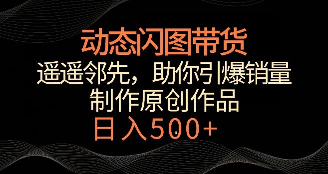 动态闪图带货，遥遥领先，冷门玩法，助你轻松引爆销量，日赚500+【揭秘】-诺贝网创