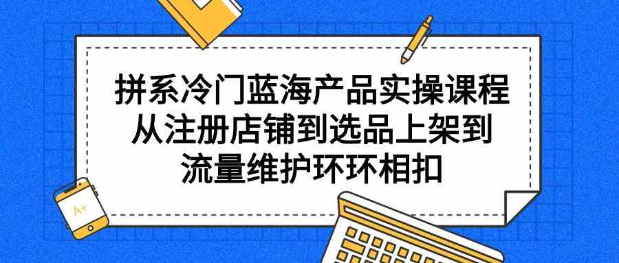 （9527期）拼系冷门蓝海产品实操课程，从注册店铺到选品上架到流量维护环环相扣-创享网