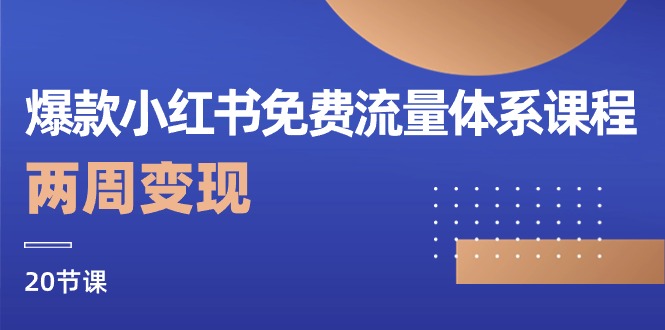 爆款小红书免费流量体系课程，两周变现（20节课）-启云分享